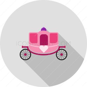 Carriage Flat Shadowed Icon - IconBunny
