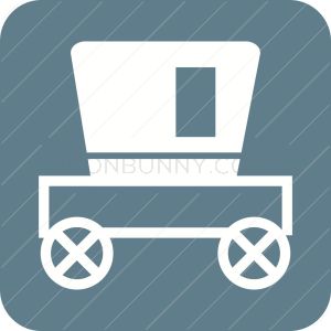 Carriage Flat Round Corner Icon - IconBunny