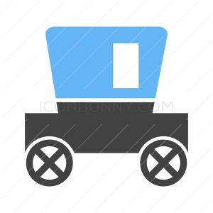Carriage Blue Black Icon - IconBunny