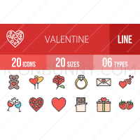 20 Valentine Line Multicolor Filled Icons - Overview - IconBunny